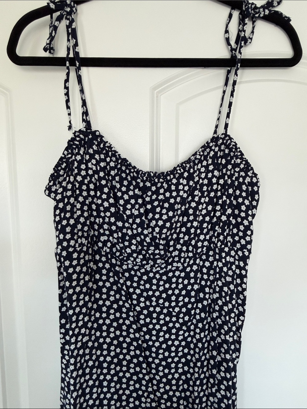 Hollister Navy Floral Tie-Shoulder Slip Dress